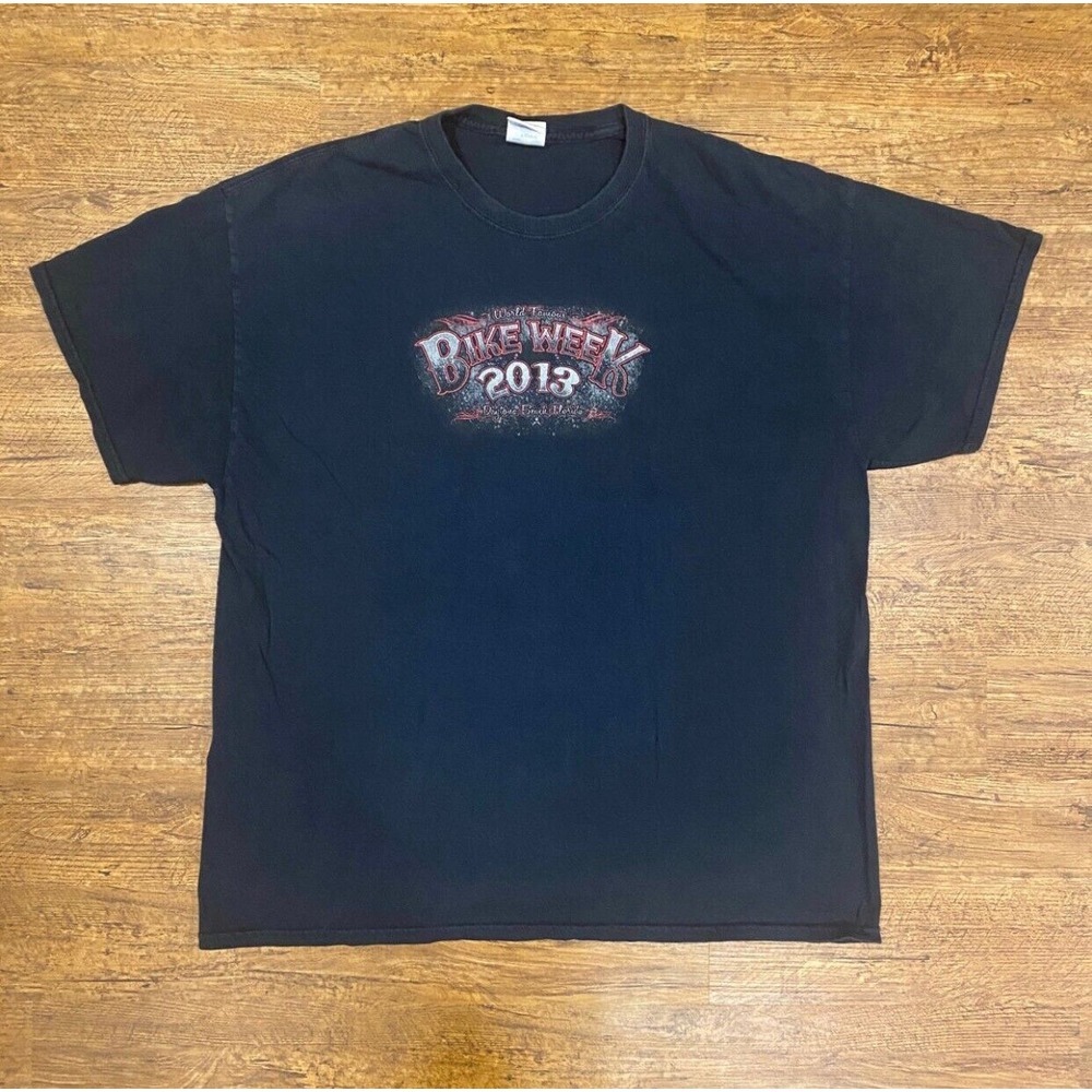 World Famous Bike Week 2013 Daytona Beach Double Sided‎ Black Graphic T-Shirt XL